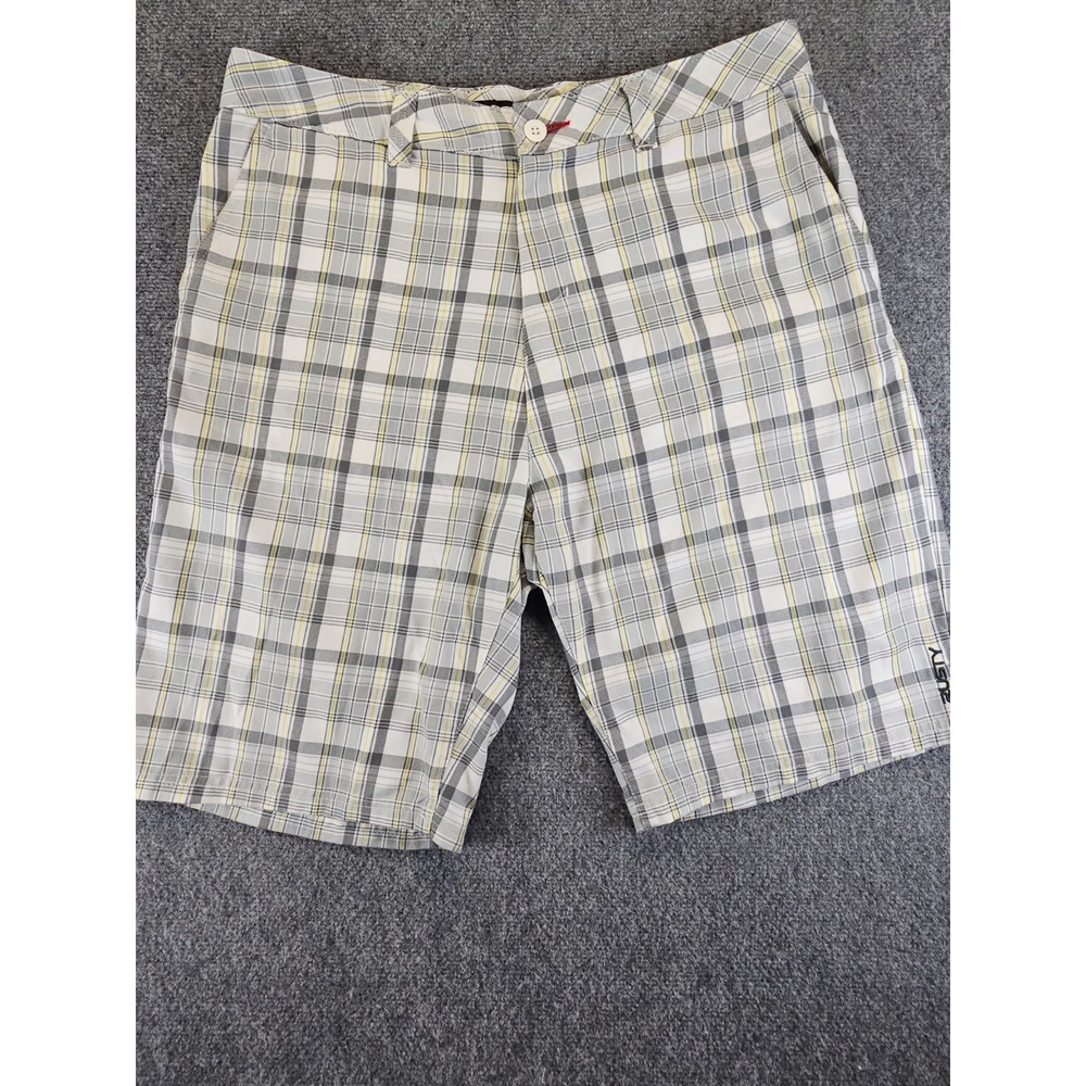 Vintage 90s Y2K Rusty Shorts Mens Size 36 White,gray,yellow,Plaid Excellent 1528